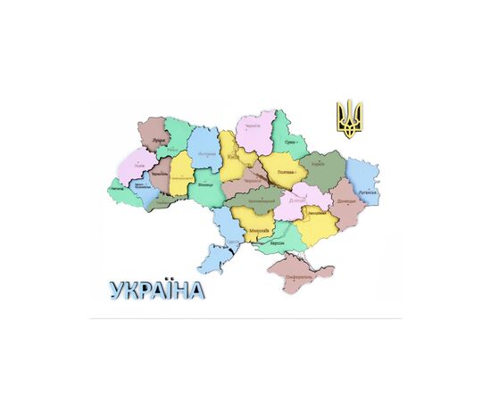 Набір для творчості Rosa Talent Мапа України 3D пастельні кольори 24.5х18.5 см (4823098532552)
