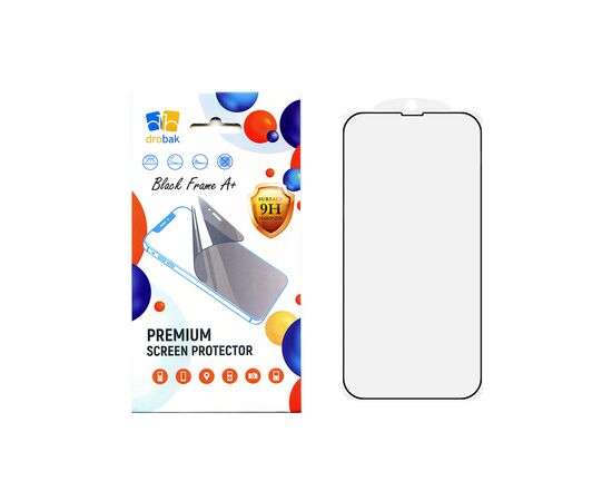 Стекло защитное Drobak Apple iPhone 15 Plus Black Frame A+ (292904)