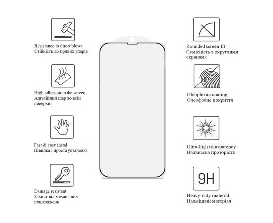 Скло захисне Drobak Apple iPhone 15 Pro Black Frame A+ (292902), зображення 3 Скло захисне Drobak Apple iPhone 15 Pro Black Frame A+ (292902), зображення 3