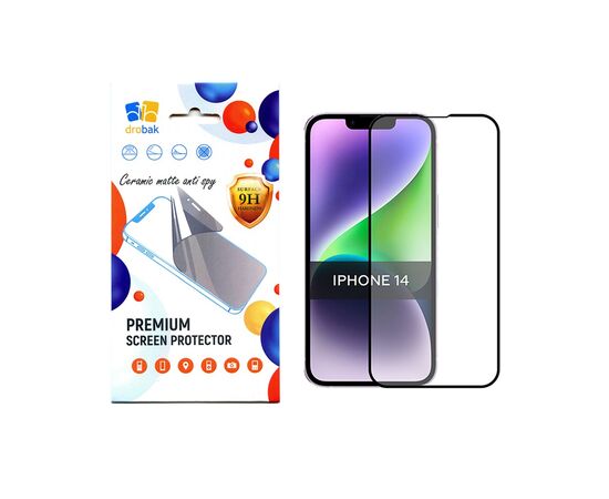 Стекло защитное Drobak Matte Ceramics Anty Spy Apple iPhone 14 Pro Max (535331)