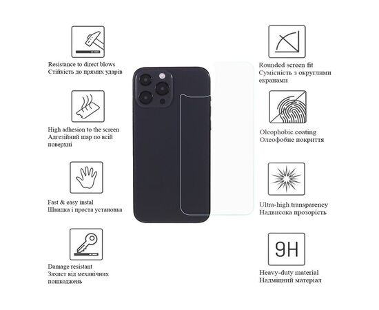 Стекло защитное Drobak back panel Apple iPhone 14 (535320), изображение 4 Стекло защитное Drobak back panel Apple iPhone 14 (535320), изображение 4