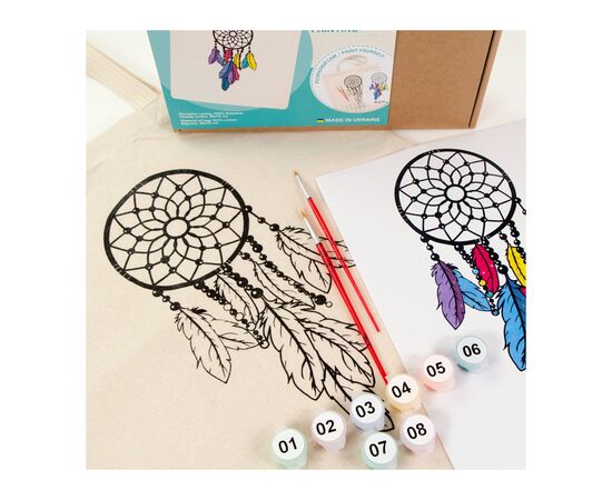Набор для творчества Rosa Экосумка-раскраска Ловец снов 38х42см (4823098537854), изображение 4 Набор для творчества Rosa Экосумка-раскраска Ловец снов 38х42см (4823098537854), изображение 4