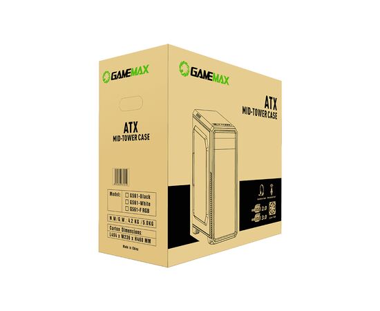 Корпус Gamemax G561-FRGB-WH, изображение 6 Корпус Gamemax G561-FRGB-WH, изображение 6