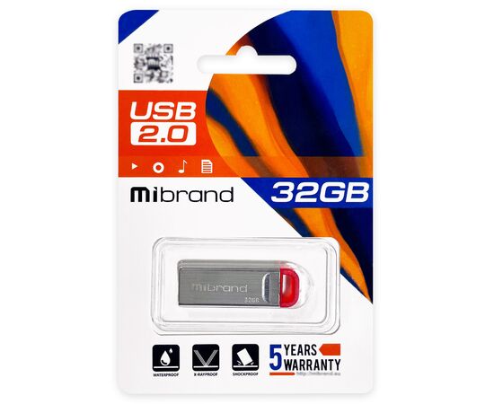 USB флеш накопитель Mibrand 32GB Falcon Silver-Red USB 2.0 (MI2.0/FA32U7R), изображение 2 USB флеш накопитель Mibrand 32GB Falcon Silver-Red USB 2.0 (MI2.0/FA32U7R), изображение 2