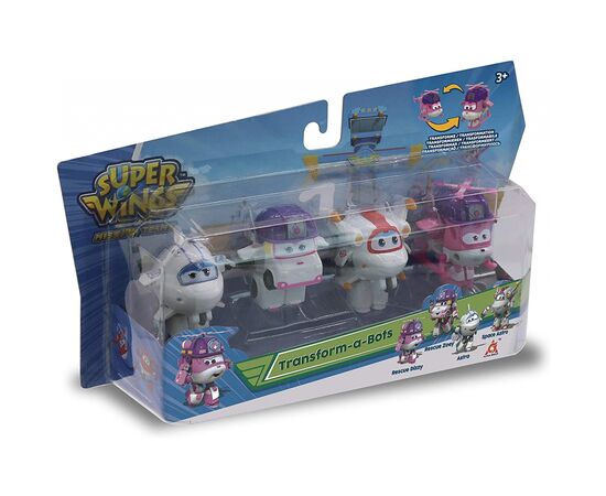 Игровой набор Super Wings Transform-a-bots, 4 фигурки-трансформеры, Диззи спасатель, З (EU720040G), изображение 2 Игровой набор Super Wings Transform-a-bots, 4 фигурки-трансформеры, Диззи спасатель, З (EU720040G), изображение 2