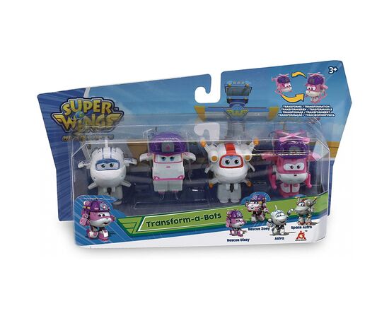 Ігровий набір Super Wings Transform-a-bots, 4 фігурки-трансформери, Діззі рятувальник, (EU720040G)