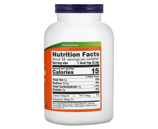 Травы Now Foods Органическая Спирулина, Порошок, Organic Spirulina, 113 гр (NF2690), изображение 2 Травы Now Foods Органическая Спирулина, Порошок, Organic Spirulina, 113 гр (NF2690), изображение 2
