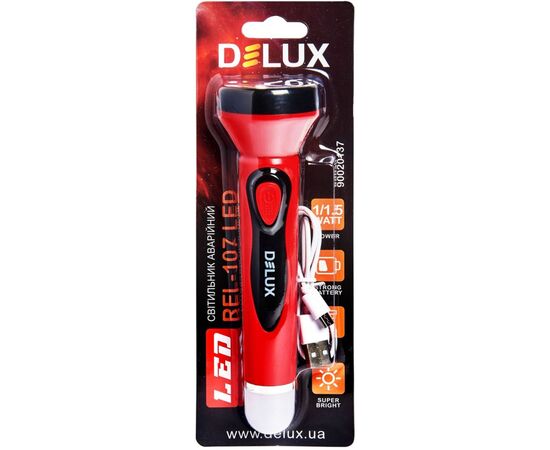 Фонарь Delux REL-107 USB 2.5W 225lm USB 5V 4LED (90020137), изображение 3 Фонарь Delux REL-107 USB 2.5W 225lm USB 5V 4LED (90020137), изображение 3
