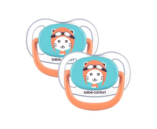 Пустышка Bebe Confort Physio Air, 2 шт, 6/18 мес (синяя с оранжевым) (3104201780)