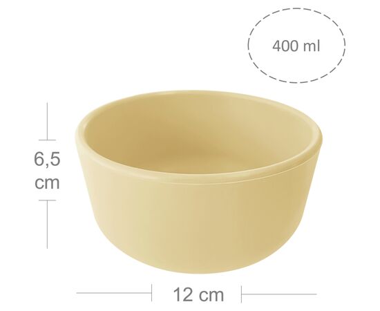 Тарілка дитяча MinikOiOi Bowl глибока тарілка силіконова Mellow Yellow (101080106), зображення 2 Тарілка дитяча MinikOiOi Bowl глибока тарілка силіконова Mellow Yellow (101080106), зображення 2