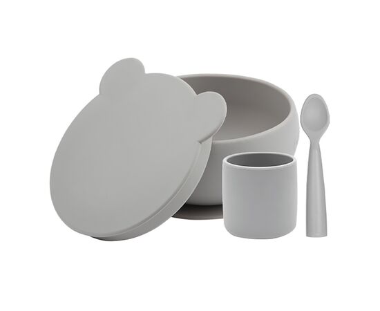 Набір дитячого посуду MinikOiOi BLW Set I - Powder Grey (101070052)