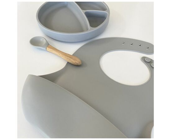 Набір дитячого посуду MinikOiOi BLW SetII-Powder Grey (101070017), зображення 2 Набір дитячого посуду MinikOiOi BLW SetII-Powder Grey (101070017), зображення 2