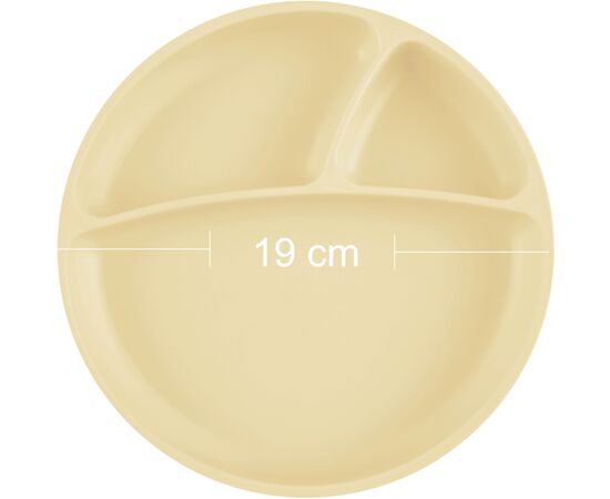 Тарелка детская MinikOiOi Portions секционная Mellow Yellow (101050006), изображение 2 Тарелка детская MinikOiOi Portions секционная Mellow Yellow (101050006), изображение 2