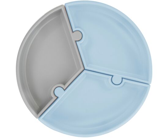 Тарелка детская MinikOiOi Puzzle секционная Mineral Blue / Powder Grey (101050059)