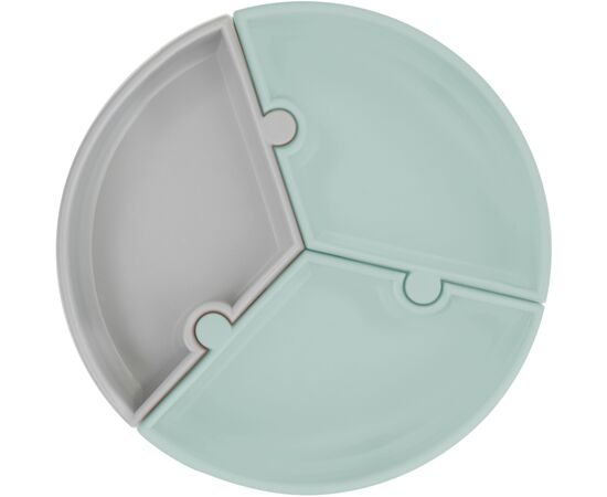 Тарілка дитяча MinikOiOi Puzzle секційна - River Green / Powder Grey (101050055)