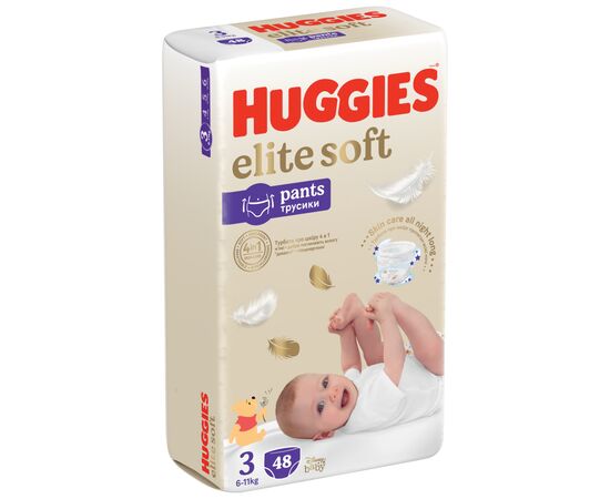 Подгузники Huggies Elite Soft 3 (6-11 кг) Mega 48 шт (5029053549293), изображение 3 Подгузники Huggies Elite Soft 3 (6-11 кг) Mega 48 шт (5029053549293), изображение 3