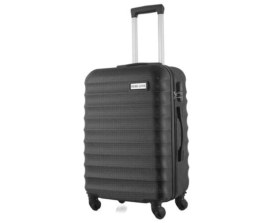 Чемодан Semi Line Ребриста 22" M Чорна (T5576-3)