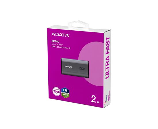 Накопитель SSD USB 3.2 2TB ADATA (AELI-SE880-2TCGY), изображение 6 Накопитель SSD USB 3.2 2TB ADATA (AELI-SE880-2TCGY), изображение 6