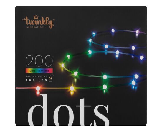 Гірлянда Twinkly Smart LED Dots Lights RGB 200 Gen II, IP44, 10м, прозорий (TWD200STP-BEU)