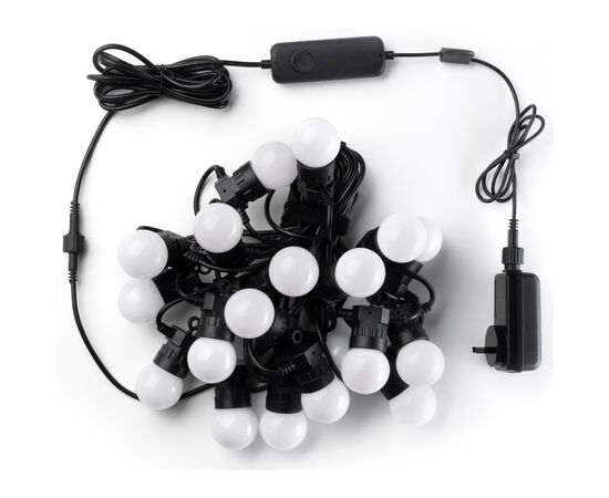 Гирлянда Twinkly Smart LED Twinkly Festoon RGB 20, G45, Gen II, IP44, 10м, черный (TWF020STP-BEU), изображение 10 Гирлянда Twinkly Smart LED Twinkly Festoon RGB 20, G45, Gen II, IP44, 10м, черный (TWF020STP-BEU), изображение 10