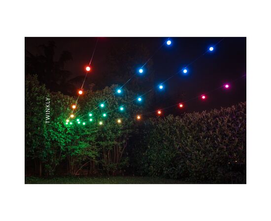 Гирлянда Twinkly Smart LED Twinkly Festoon RGB 20, G45, Gen II, IP44, 10м, черный (TWF020STP-BEU), изображение 12 Гирлянда Twinkly Smart LED Twinkly Festoon RGB 20, G45, Gen II, IP44, 10м, черный (TWF020STP-BEU), изображение 12