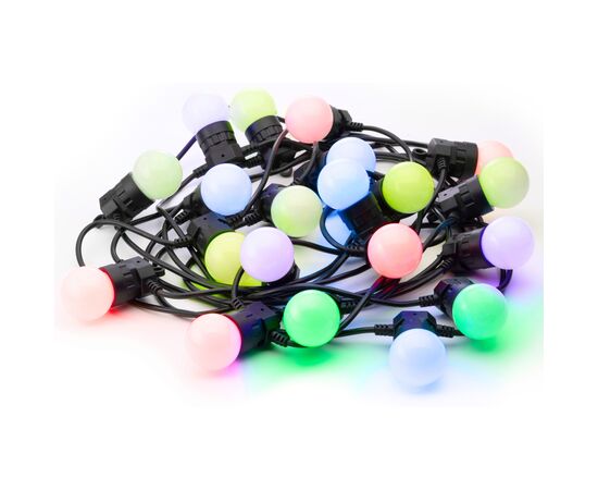 Гирлянда Twinkly Smart LED Twinkly Festoon RGB 20, G45, Gen II, IP44, 10м, черный (TWF020STP-BEU), изображение 3 Гирлянда Twinkly Smart LED Twinkly Festoon RGB 20, G45, Gen II, IP44, 10м, черный (TWF020STP-BEU), изображение 3