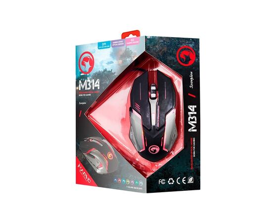 Мышка Marvo M314 USB Black (M314), изображение 5 Мышка Marvo M314 USB Black (M314), изображение 5