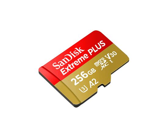 Карта памяти SanDisk 256GB microSD class 10 V30 Extreme PLUS (SDSQXBD-256G-GN6MA), изображение 3 Карта памяти SanDisk 256GB microSD class 10 V30 Extreme PLUS (SDSQXBD-256G-GN6MA), изображение 3