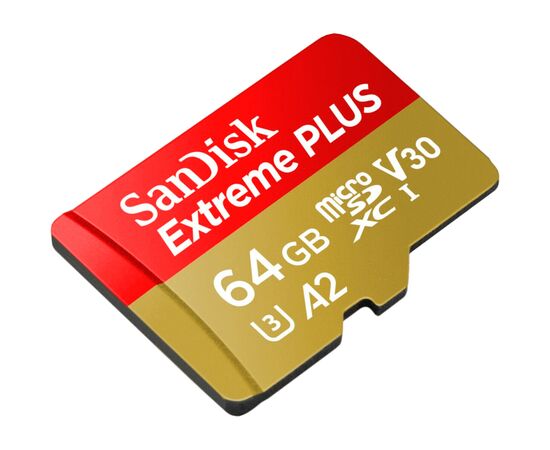 Карта памяти SanDisk 64GB microSD class 10 V30 Extreme PLUS (SDSQXBU-064G-GN6MA), изображение 3 Карта памяти SanDisk 64GB microSD class 10 V30 Extreme PLUS (SDSQXBU-064G-GN6MA), изображение 3