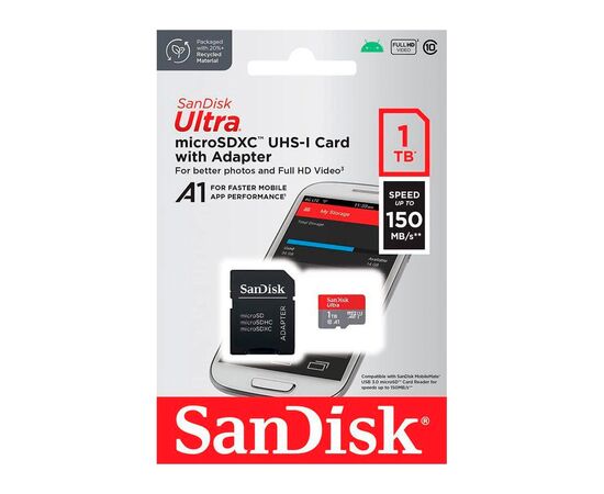 Карта памяти SanDisk 1TB microSDXC class 10 UHS-I Ultra (SDSQUAC-1T00-GN6MA), изображение 5 Карта памяти SanDisk 1TB microSDXC class 10 UHS-I Ultra (SDSQUAC-1T00-GN6MA), изображение 5