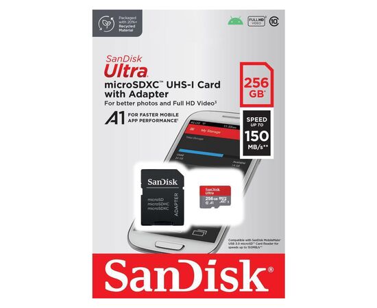 Карта памяти SanDisk 256GB microSDXC class 10 UHS-I Ultra (SDSQUAC-256G-GN6MA), изображение 5 Карта памяти SanDisk 256GB microSDXC class 10 UHS-I Ultra (SDSQUAC-256G-GN6MA), изображение 5