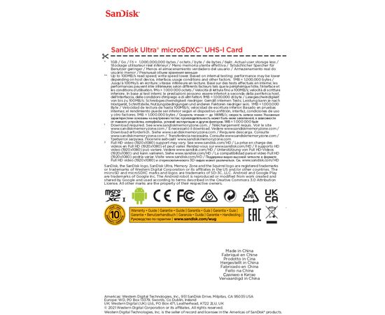 Карта памяти SanDisk 256GB microSDXC class 10 UHS-I Ultra (SDSQUNR-256G-GN3MN), изображение 3 Карта памяти SanDisk 256GB microSDXC class 10 UHS-I Ultra (SDSQUNR-256G-GN3MN), изображение 3