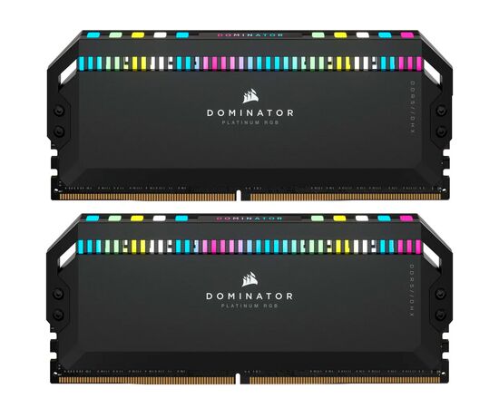 Модуль памяти для компьютера DDR5 32GB (2x16GB) 6000 MHz Dominator Platinum RGB Black Corsair (CMT32GX5M2B6000C30)