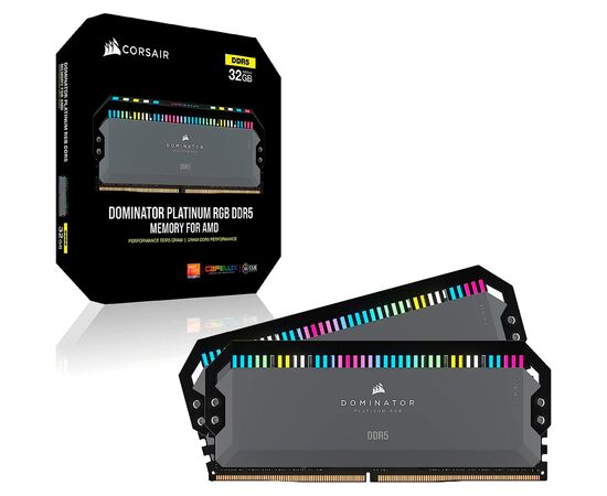 Модуль пам'яті для комп'ютера DDR5 32GB (2x16GB) 6000 MHz Dominator Platinum RGB Gray Corsair (CMT32GX5M2D6000Z36), зображення 5 Модуль пам'яті для комп'ютера DDR5 32GB (2x16GB) 6000 MHz Dominator Platinum RGB Gray Corsair (CMT32GX5M2D6000Z36), зображення 5