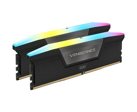 Модуль памяти для компьютера DDR5 64GB (2x32GB) 6000 MHz Vengeance RGB Black Corsair (CMH64GX5M2B6000C40)