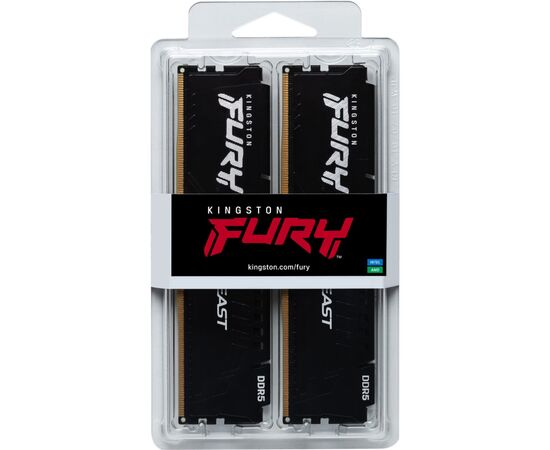 Модуль памяти для компьютера DDR5 16GB (2x8GB) 4800 MHz Beast Black Kingston Fury (ex.HyperX) (KF548C38BBK2-16), изображение 5 Модуль памяти для компьютера DDR5 16GB (2x8GB) 4800 MHz Beast Black Kingston Fury (ex.HyperX) (KF548C38BBK2-16), изображение 5