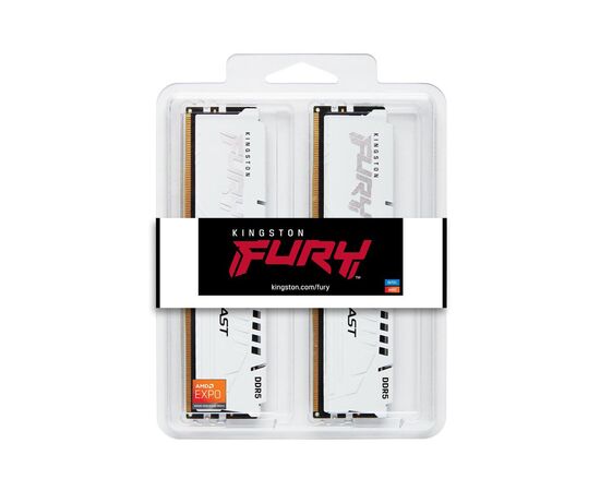 Модуль памяти для компьютера DDR5 64GB (2x32GB) 5600 MHz Beast White EXPO Kingston Fury (ex.HyperX) (KF556C36BWEK2-64), изображение 5 Модуль памяти для компьютера DDR5 64GB (2x32GB) 5600 MHz Beast White EXPO Kingston Fury (ex.HyperX) (KF556C36BWEK2-64), изображение 5