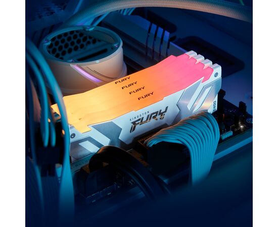 Модуль памяти для компьютера DDR5 64GB (2x32GB) 6000 MHz Renegade RGB White XMP Kingston Fury (ex.HyperX) (KF560C32RWAK2-64), изображение 7 Модуль памяти для компьютера DDR5 64GB (2x32GB) 6000 MHz Renegade RGB White XMP Kingston Fury (ex.HyperX) (KF560C32RWAK2-64), изображение 7