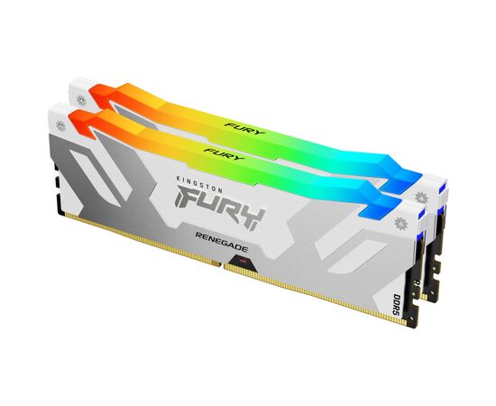 Модуль пам'яті для комп'ютера DDR5 64GB (2x32GB) 6000 MHz Renegade RGB White XMP Kingston Fury (ex.HyperX) (KF560C32RWAK2-64)