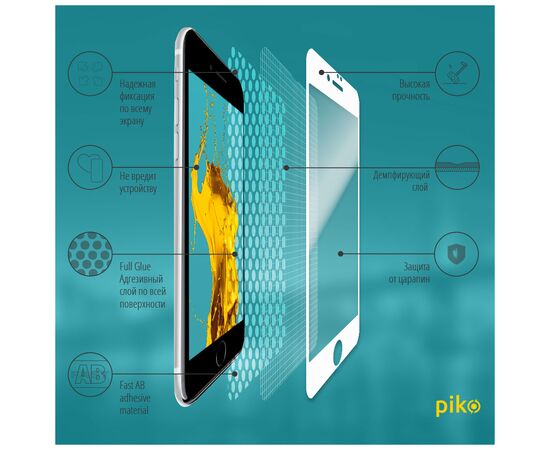 Стекло защитное Piko Full Glue Apple iPhone 7 white (1283126492969), изображение 3 Стекло защитное Piko Full Glue Apple iPhone 7 white (1283126492969), изображение 3