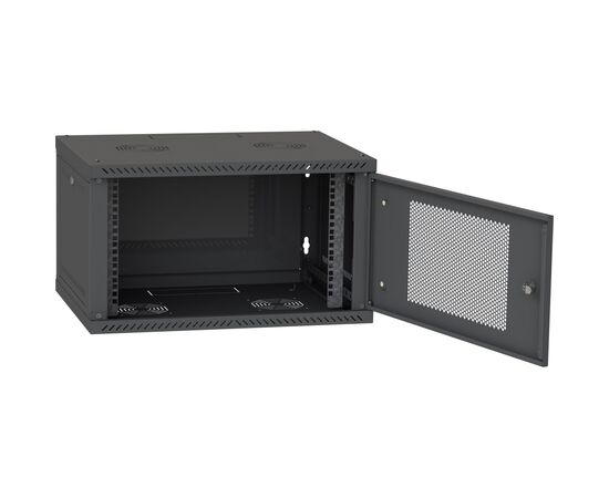 Шкаф настенный Ipcom 6U, 600*600, перфорированные дверца, RAL9005 (СН-6U-060х060-ДП-9005), изображение 3 Шкаф настенный Ipcom 6U, 600*600, перфорированные дверца, RAL9005 (СН-6U-060х060-ДП-9005), изображение 3