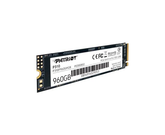 Накопитель SSD M.2 2280 960GB Patriot (P310P960GM28), изображение 2 Накопитель SSD M.2 2280 960GB Patriot (P310P960GM28), изображение 2
