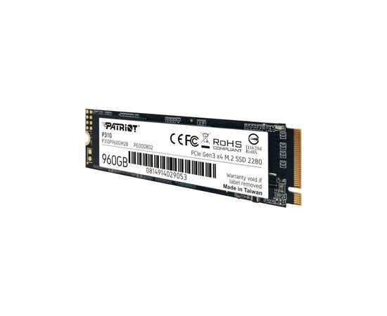 Накопитель SSD M.2 2280 960GB Patriot (P310P960GM28), изображение 3 Накопитель SSD M.2 2280 960GB Patriot (P310P960GM28), изображение 3