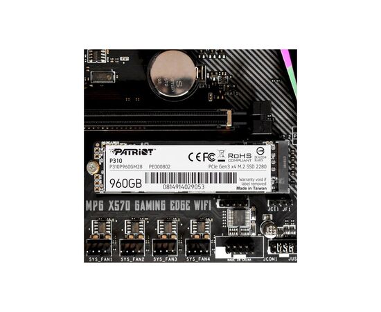 Накопитель SSD M.2 2280 960GB Patriot (P310P960GM28), изображение 6 Накопитель SSD M.2 2280 960GB Patriot (P310P960GM28), изображение 6