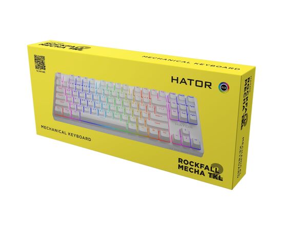 Клавиатура Hator Rockfall 2 Mecha TKL Orange USB White (HTK-521), изображение 6 Клавиатура Hator Rockfall 2 Mecha TKL Orange USB White (HTK-521), изображение 6
