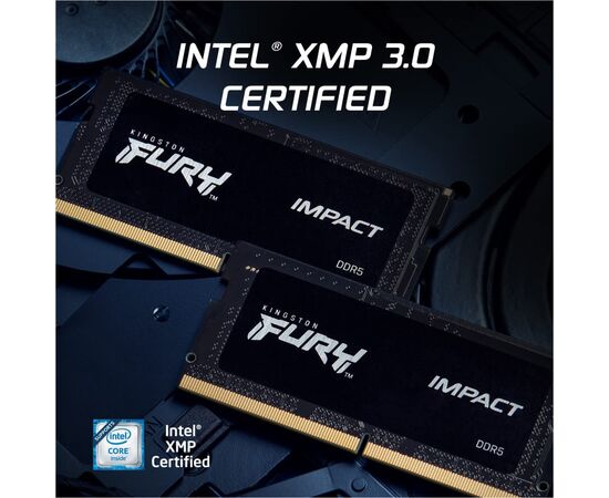 Модуль памяти для ноутбука SoDIMM DDR5 64GB (2x32GB) 5600 MHz FURY Impact Kingston Fury (ex.HyperX) (KF556S40IBK2-64), изображение 4 Модуль памяти для ноутбука SoDIMM DDR5 64GB (2x32GB) 5600 MHz FURY Impact Kingston Fury (ex.HyperX) (KF556S40IBK2-64), изображение 4
