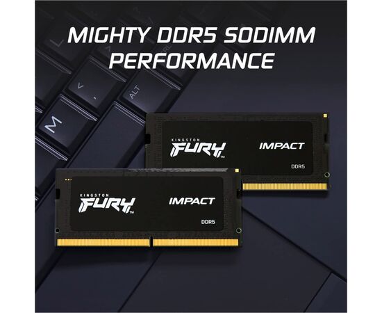 Модуль памяти для ноутбука SoDIMM DDR5 64GB (2x32GB) 5600 MHz FURY Impact Kingston Fury (ex.HyperX) (KF556S40IBK2-64), изображение 5 Модуль памяти для ноутбука SoDIMM DDR5 64GB (2x32GB) 5600 MHz FURY Impact Kingston Fury (ex.HyperX) (KF556S40IBK2-64), изображение 5