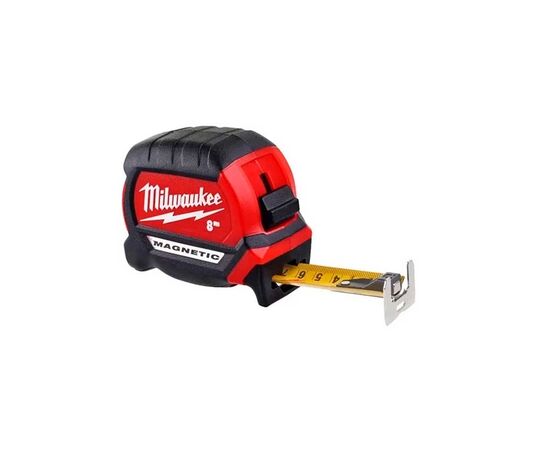 Рулетка Milwaukee магнітна PREMIUM, 8м, 27мм (4932464600), зображення 2 Рулетка Milwaukee магнітна PREMIUM, 8м, 27мм (4932464600), зображення 2