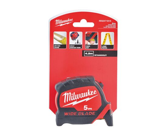 Рулетка Milwaukee WIDE BLADE, 5м 33мм (4932471815), изображение 4 Рулетка Milwaukee WIDE BLADE, 5м 33мм (4932471815), изображение 4