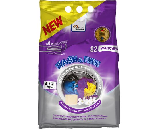 Стиральный порошок Wash&Free Universal Жасмин и лаванда с марсельским мылом 4.1 кг (4262396140906)